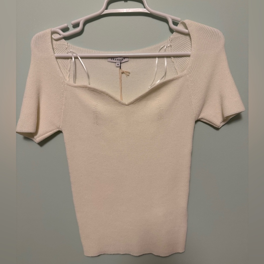 Crescent Cream Knit Top